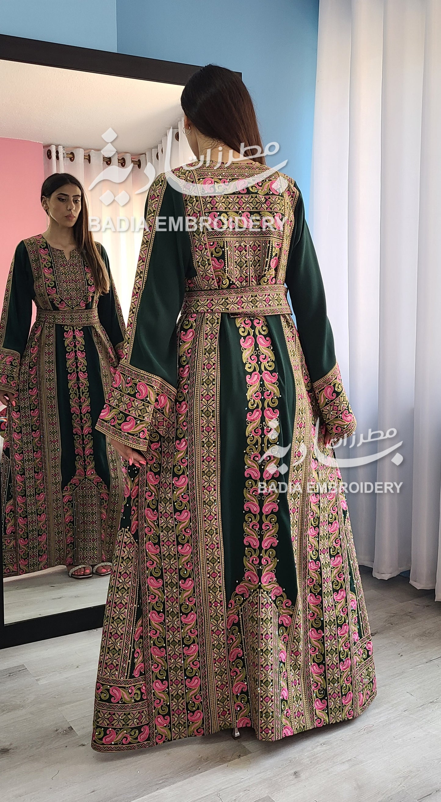 Elegant Green & Gold Thobe