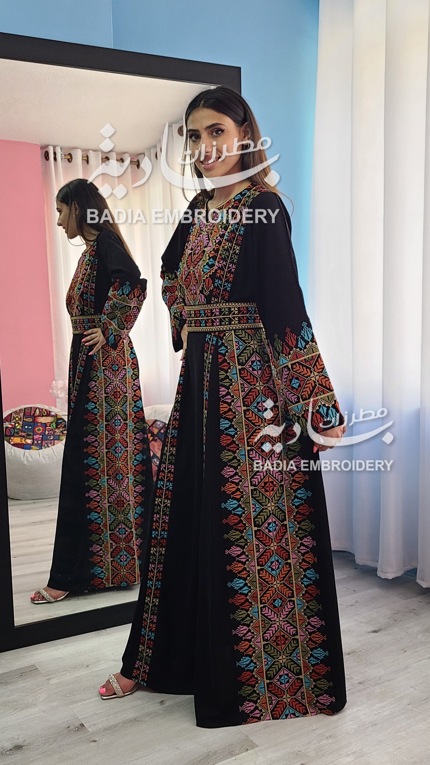 Beautiful Multi Color Thobe Gold Based