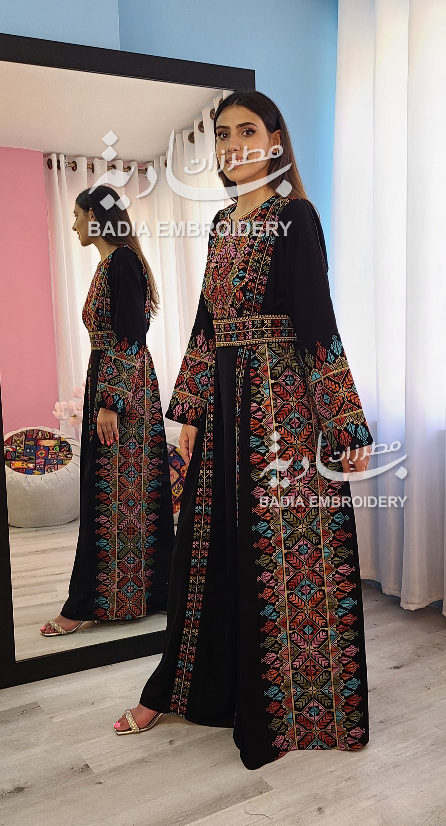 Beautiful Multi Color Thobe Gold Based