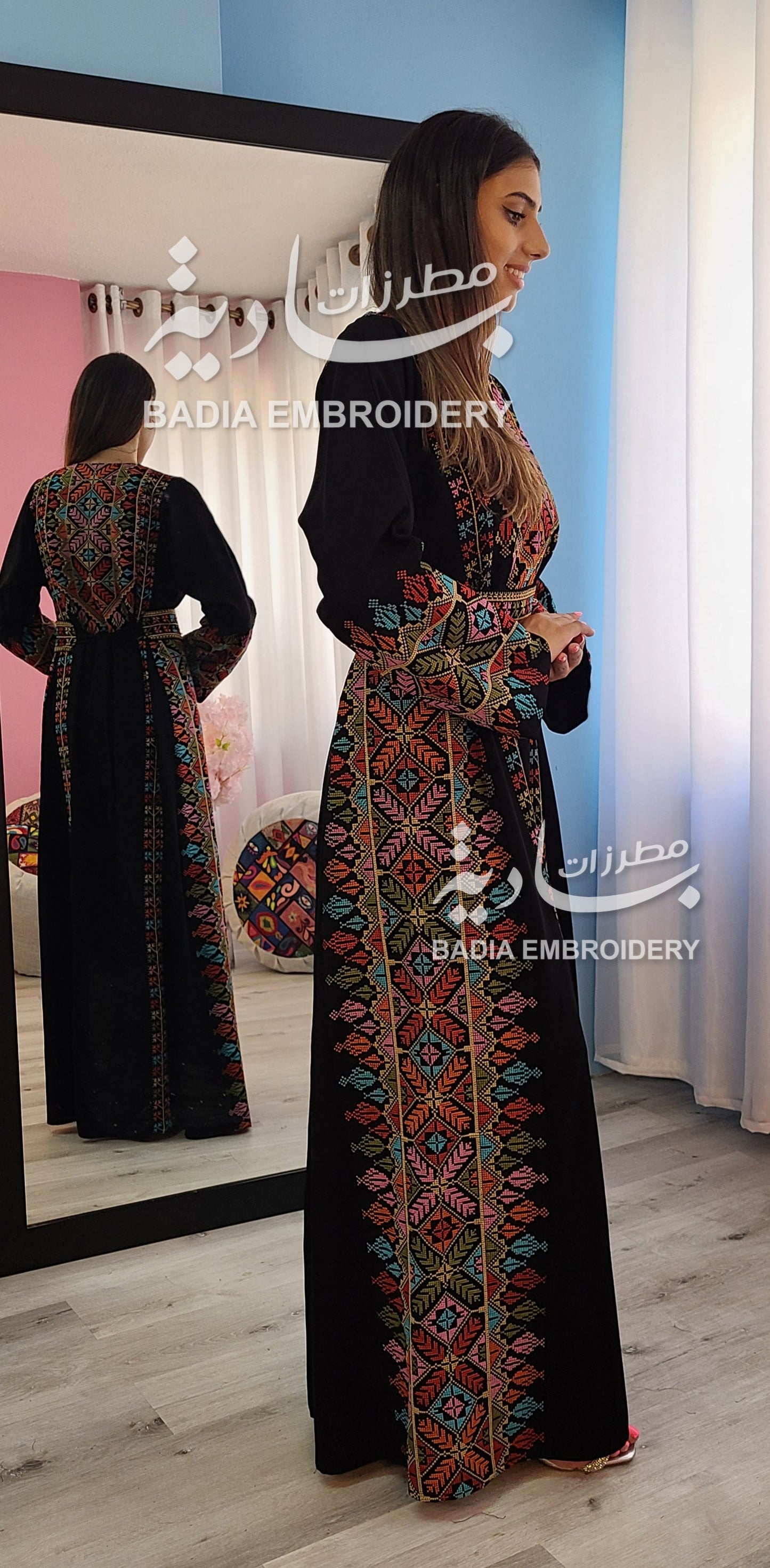 Beautiful Multi Color Thobe Gold Based