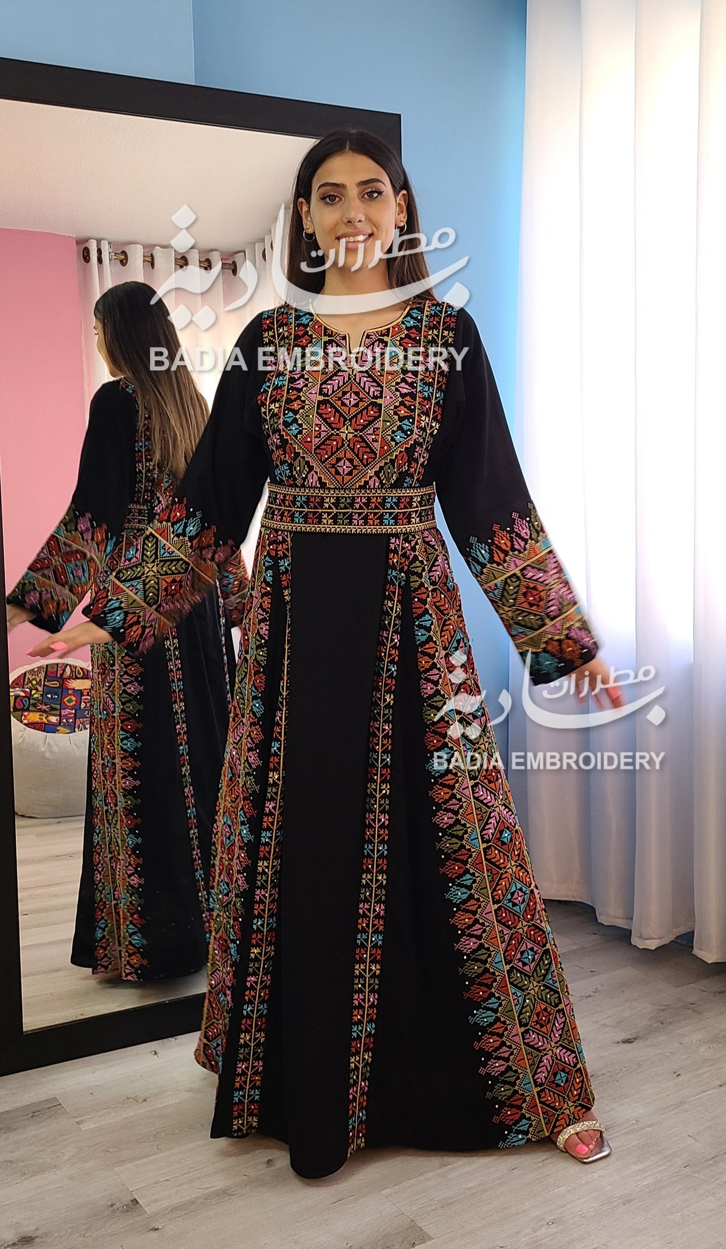 Beautiful Multi Color Thobe Gold Based