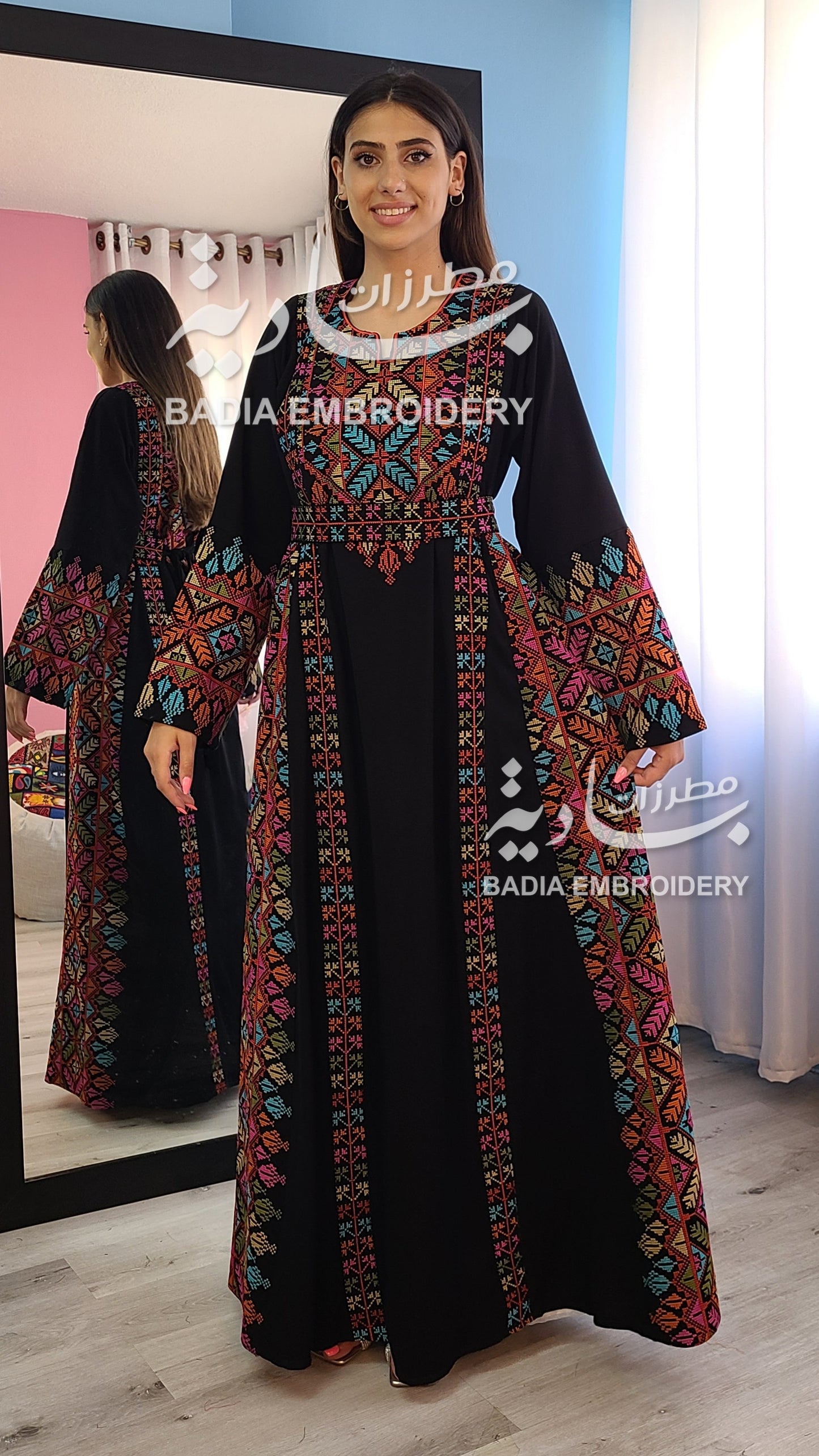 Beautiful Multi Color Thobe Red Based