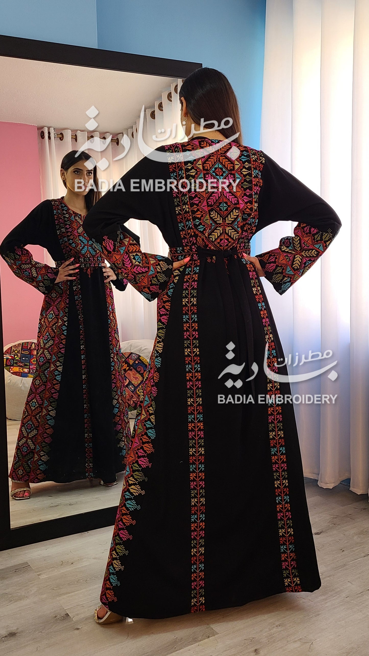 Beautiful Multi Color Thobe Red Based