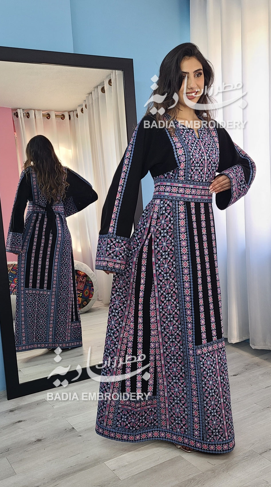 Elegant Black & Blue Thobe