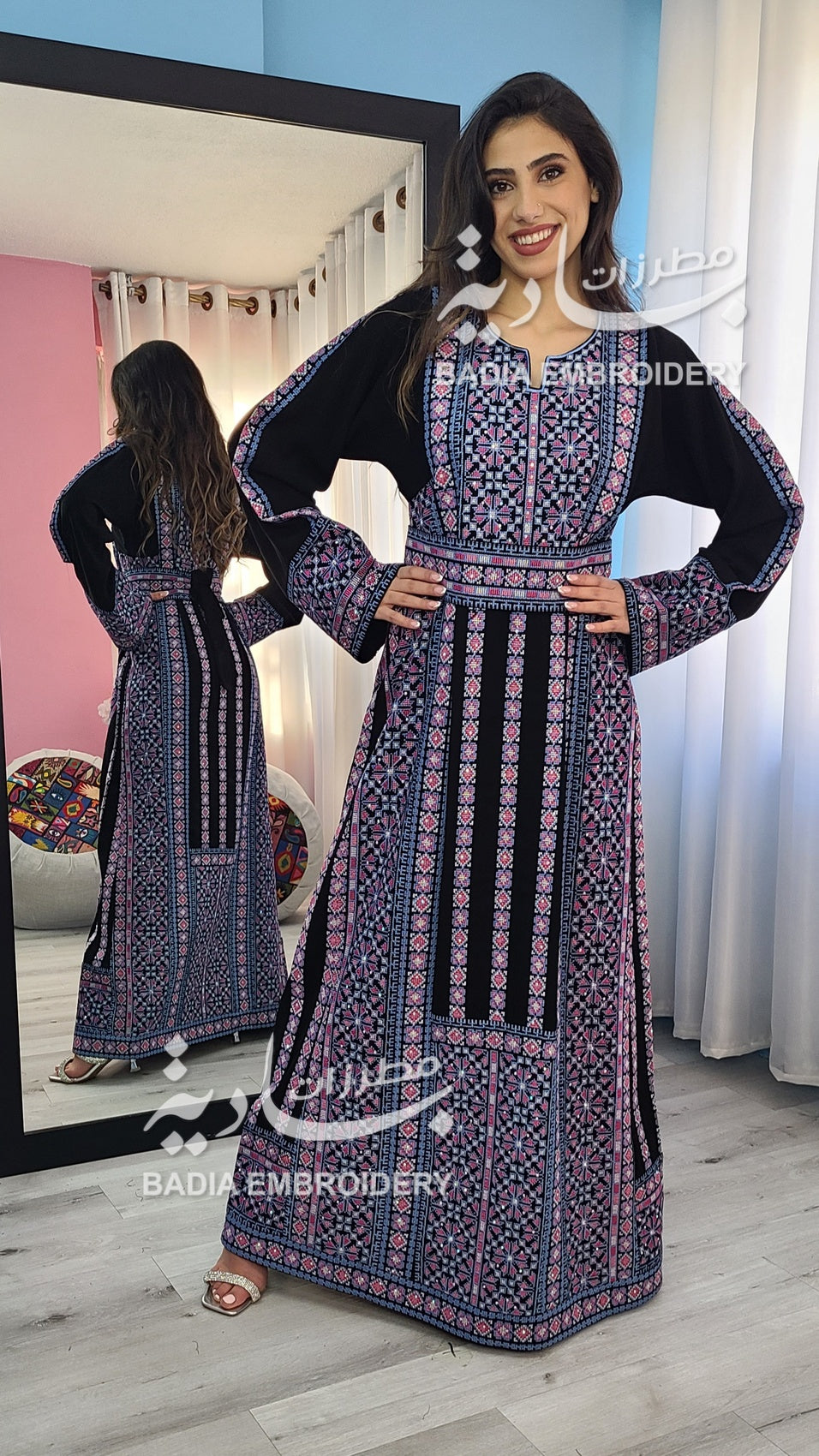 Elegant Black & Blue Thobe