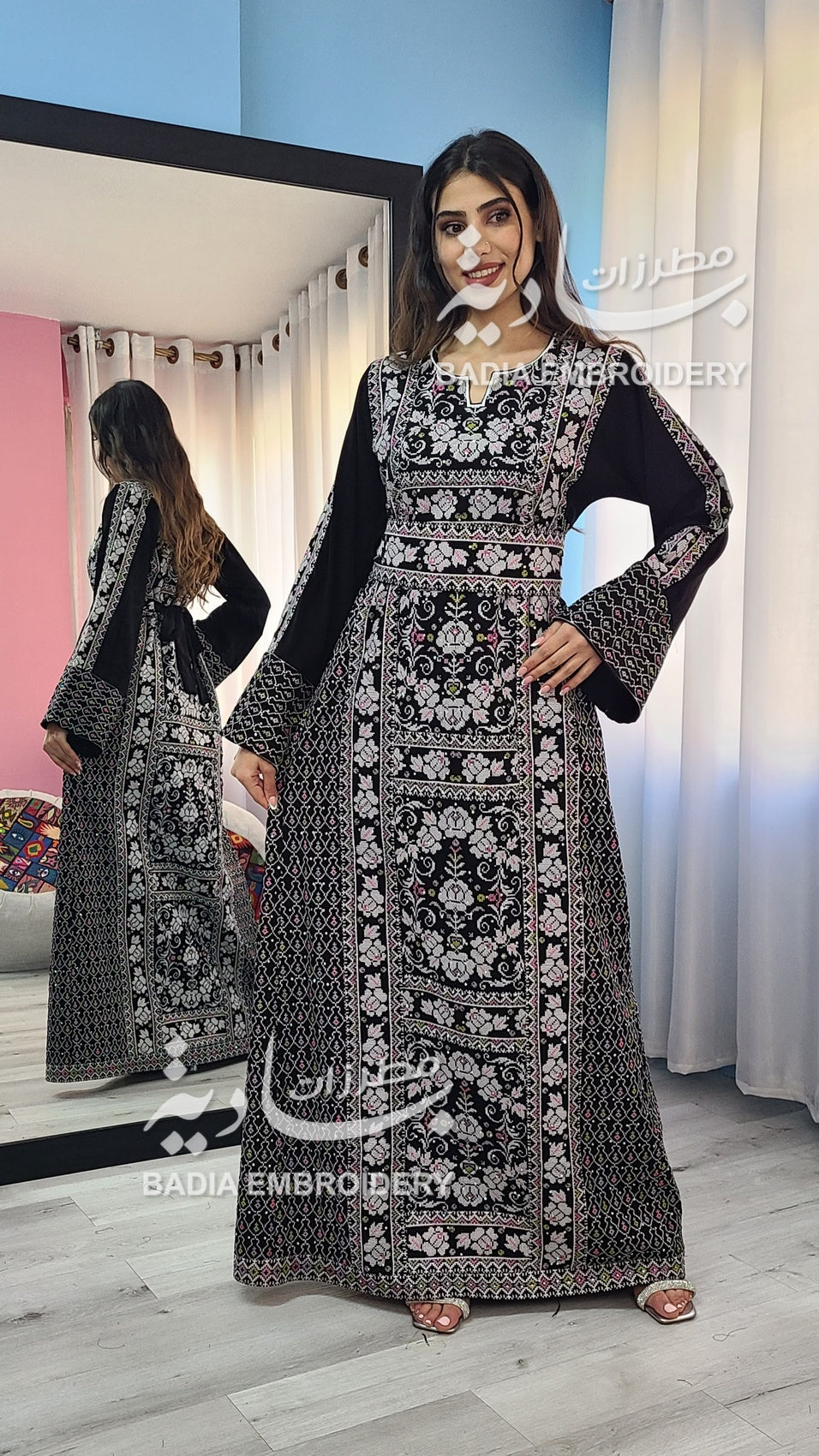 Elegant Black & silver with Colors Thobe