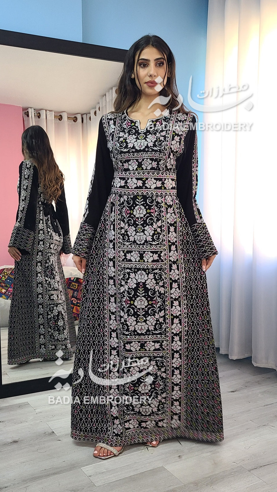 Elegant Black & silver with Colors Thobe