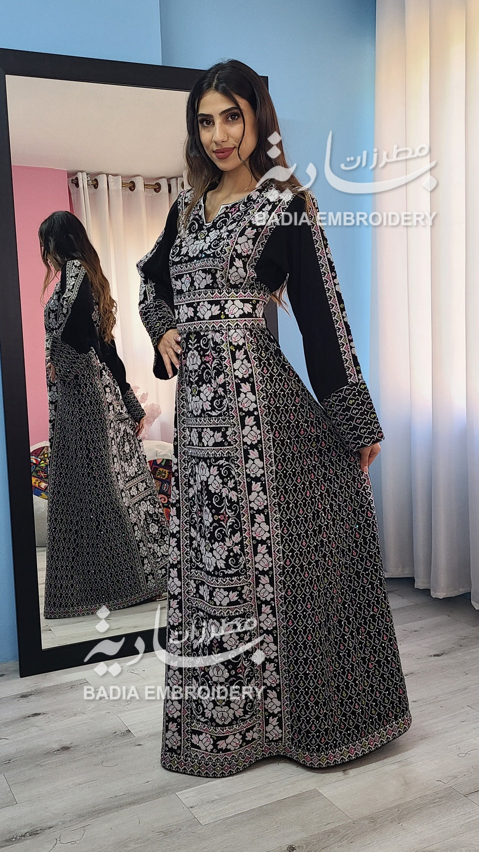 Elegant Black & silver with Colors Thobe