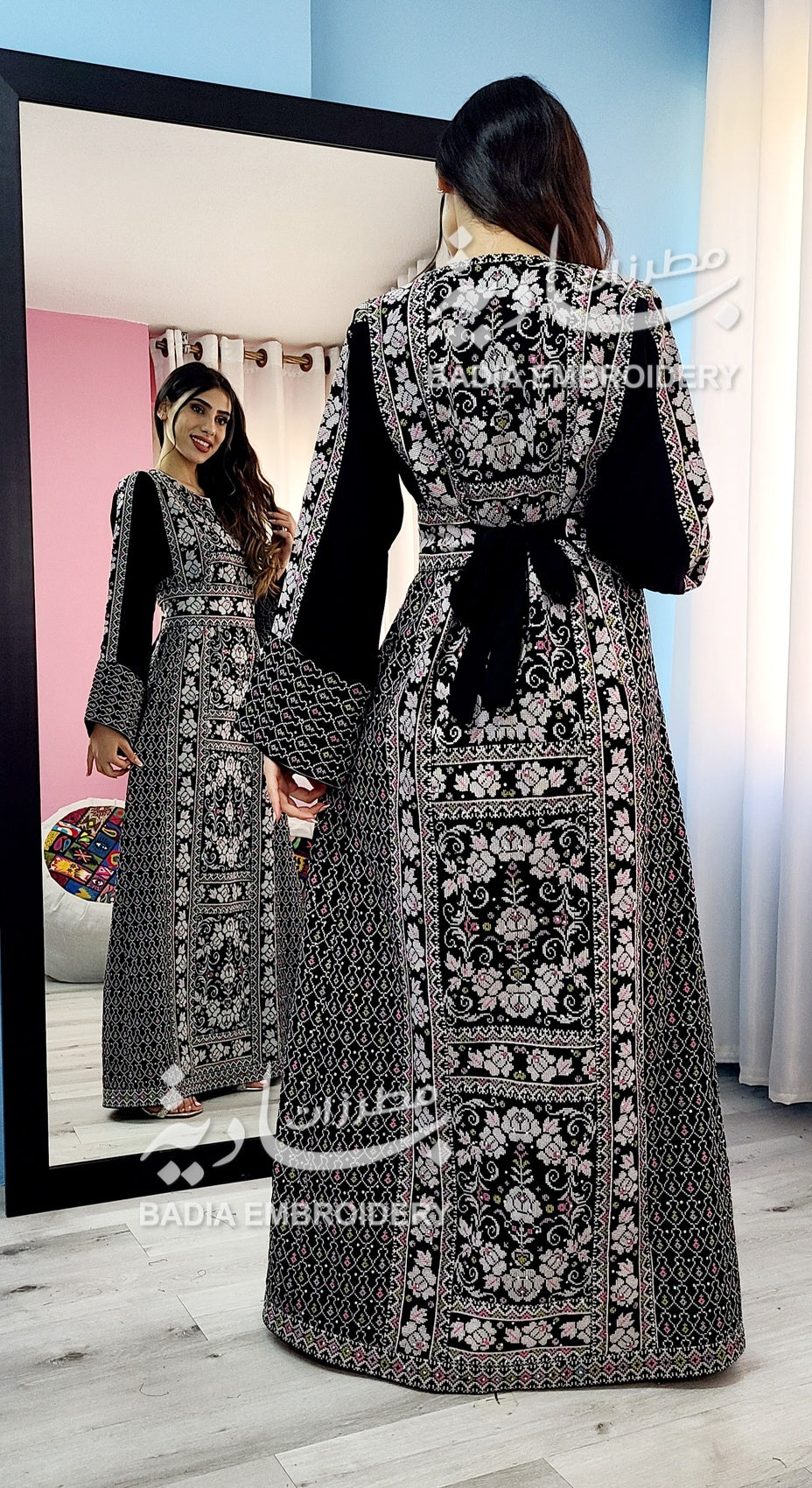 Elegant Black & silver with Colors Thobe