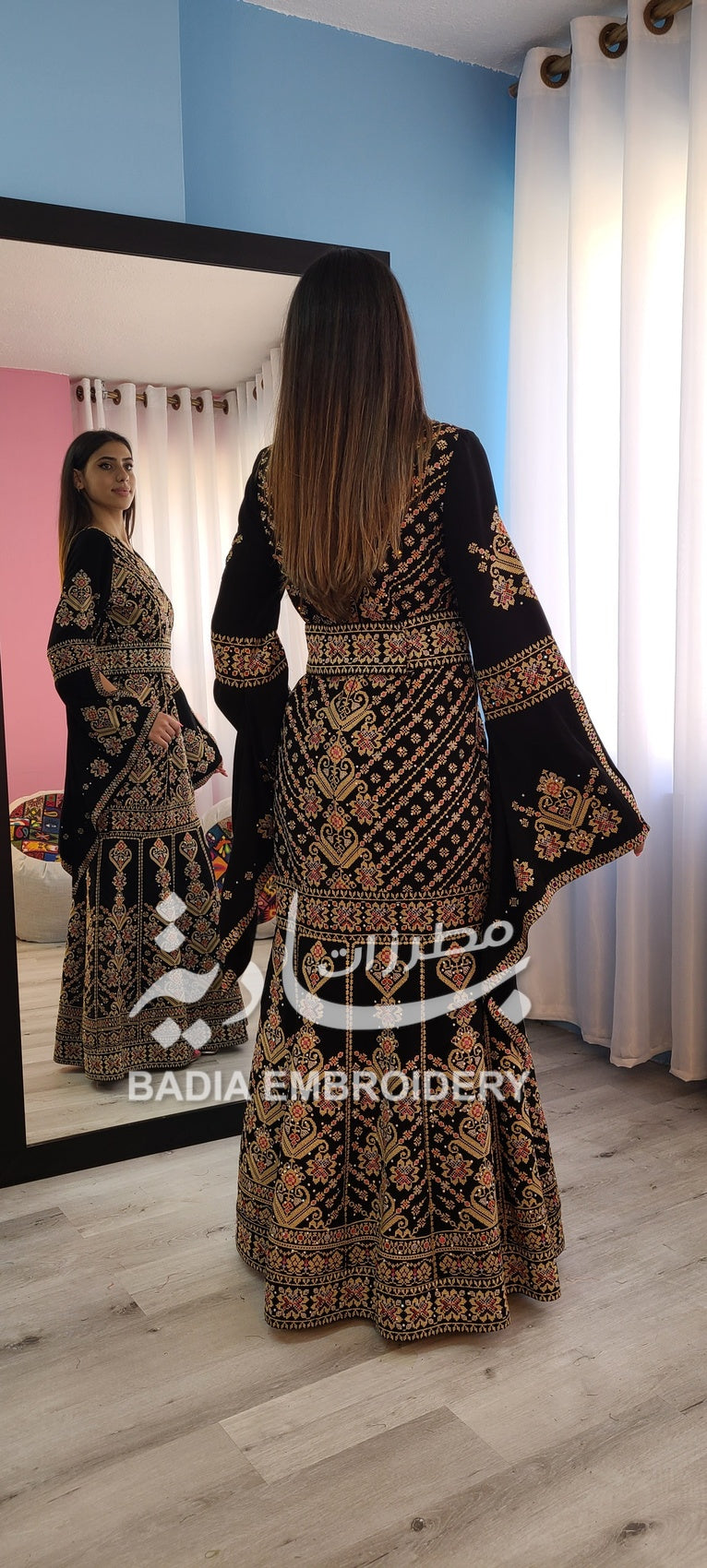 Elegant Black & Gold Mermaid Thobe