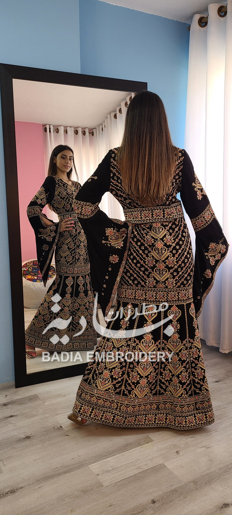 Elegant Black & Gold Mermaid Thobe