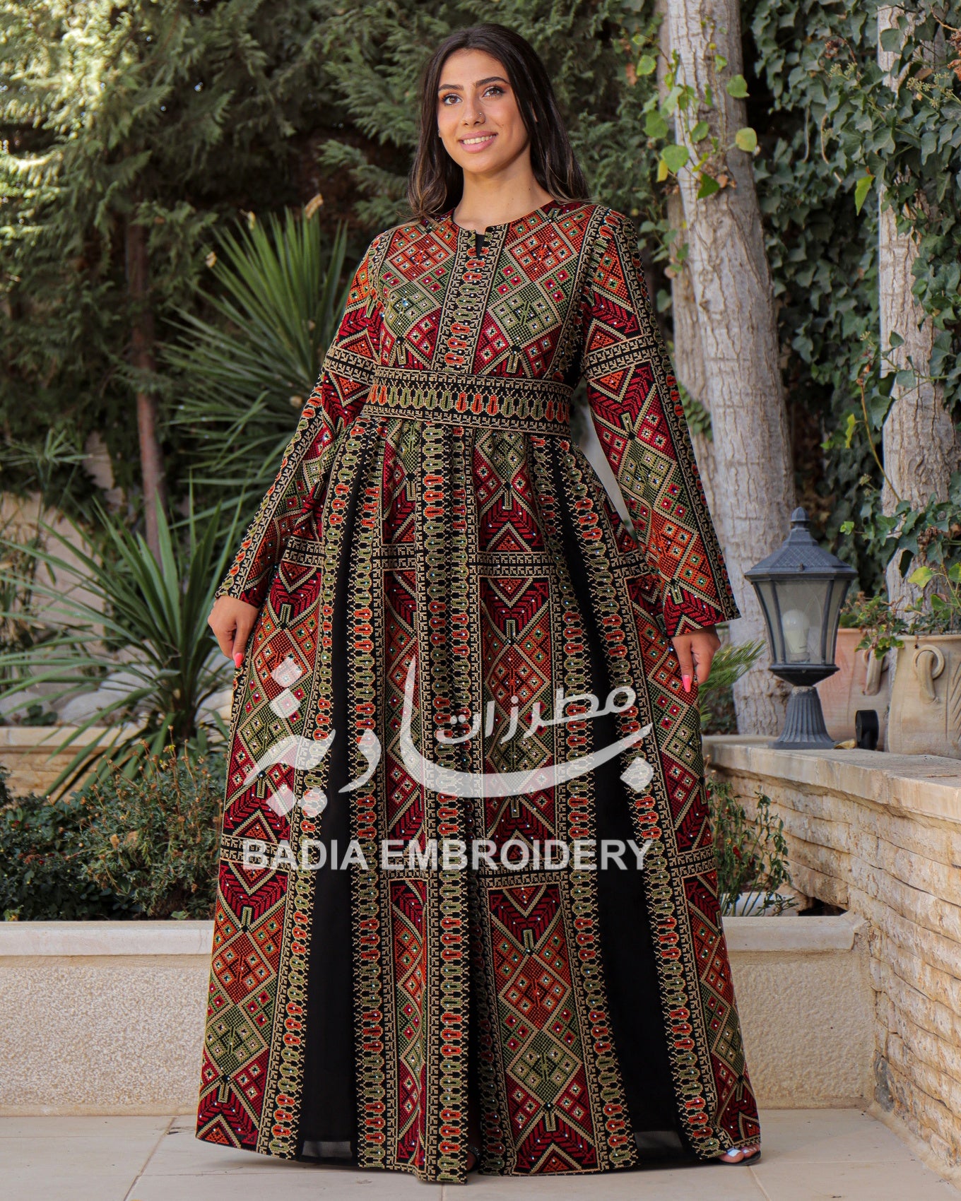 Elegant Colored Embroidered Abaya Dress