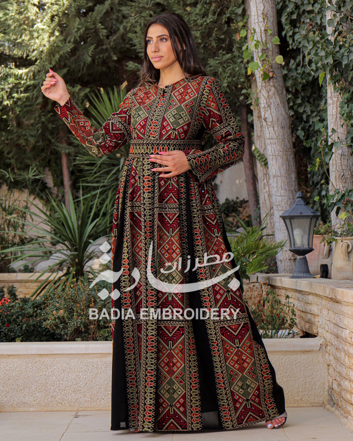 Elegant Colored Embroidered Abaya Dress