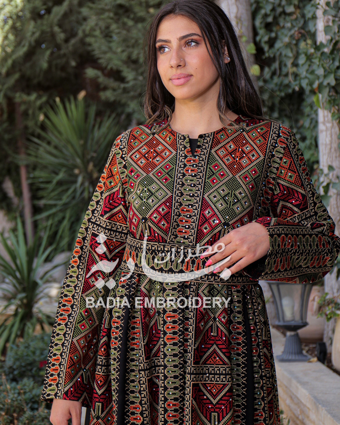 Elegant Colored Embroidered Abaya Dress