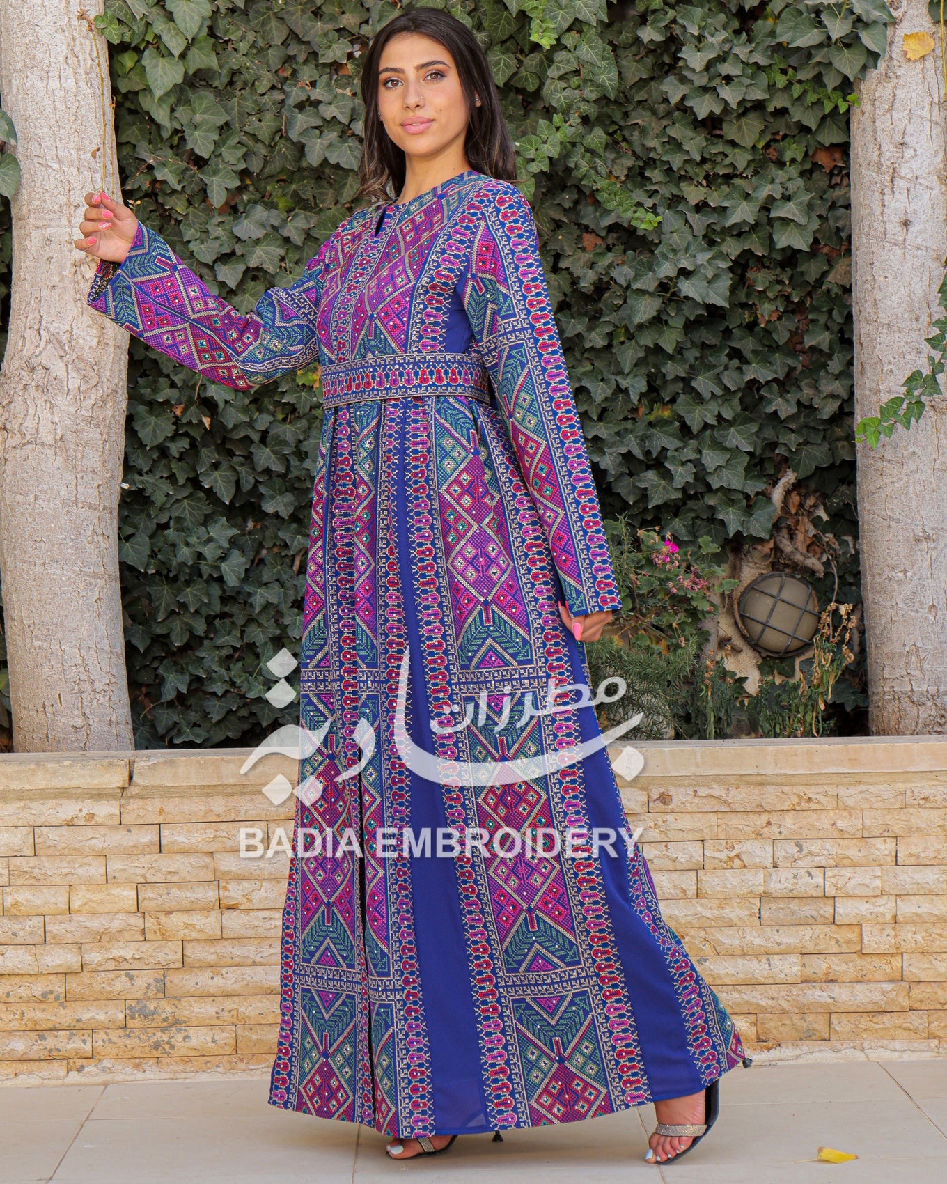 Elegant Colored Embroidered Abaya Dress