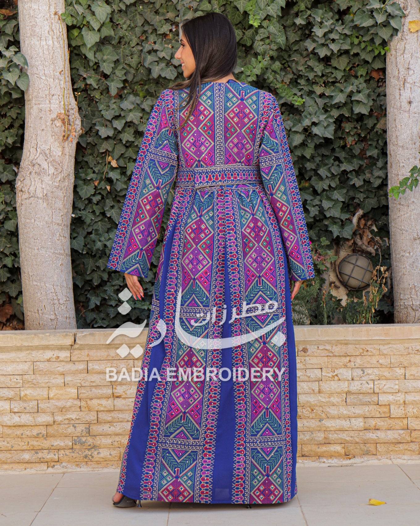 Elegant Colored Embroidered Abaya Dress