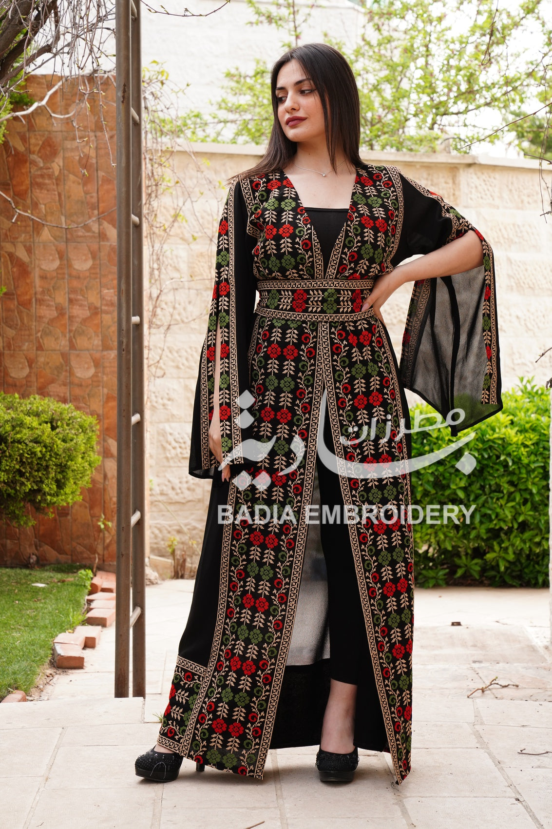 Elegant Embroidered Abaya Dress