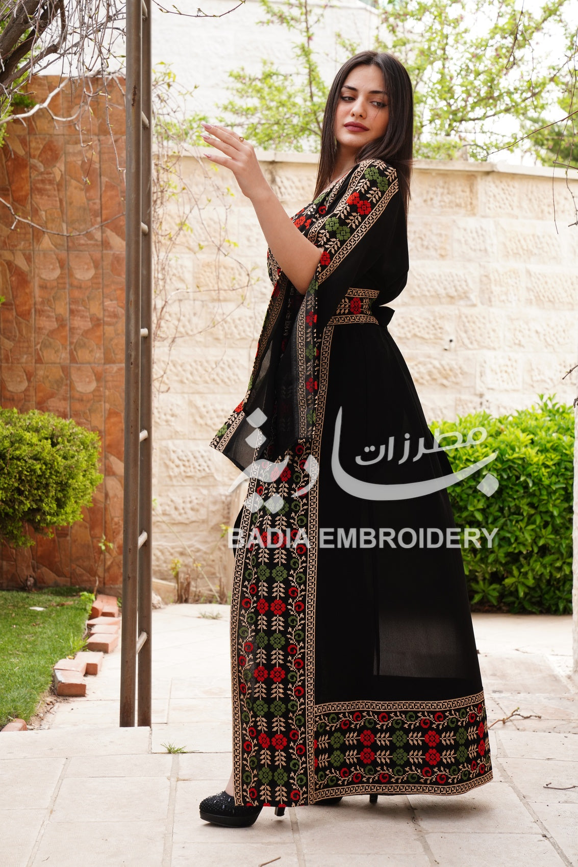 Elegant Embroidered Abaya Dress