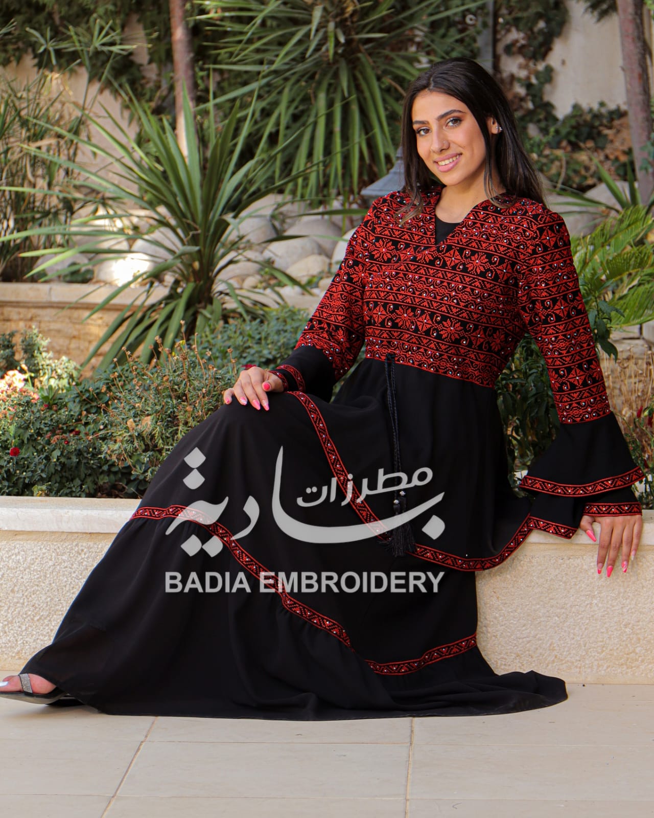 Modern Red & Black Thobe