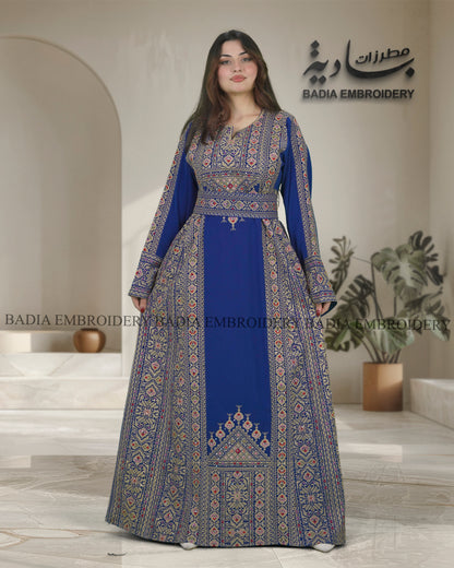 Elegant Navy Blue & Gold Thobe