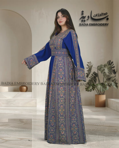 Elegant Navy Blue & Gold Thobe