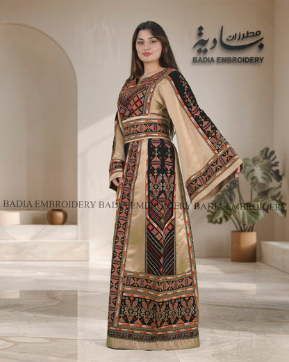 Elegant Thobe With Saya / Satin & Reversible Belt