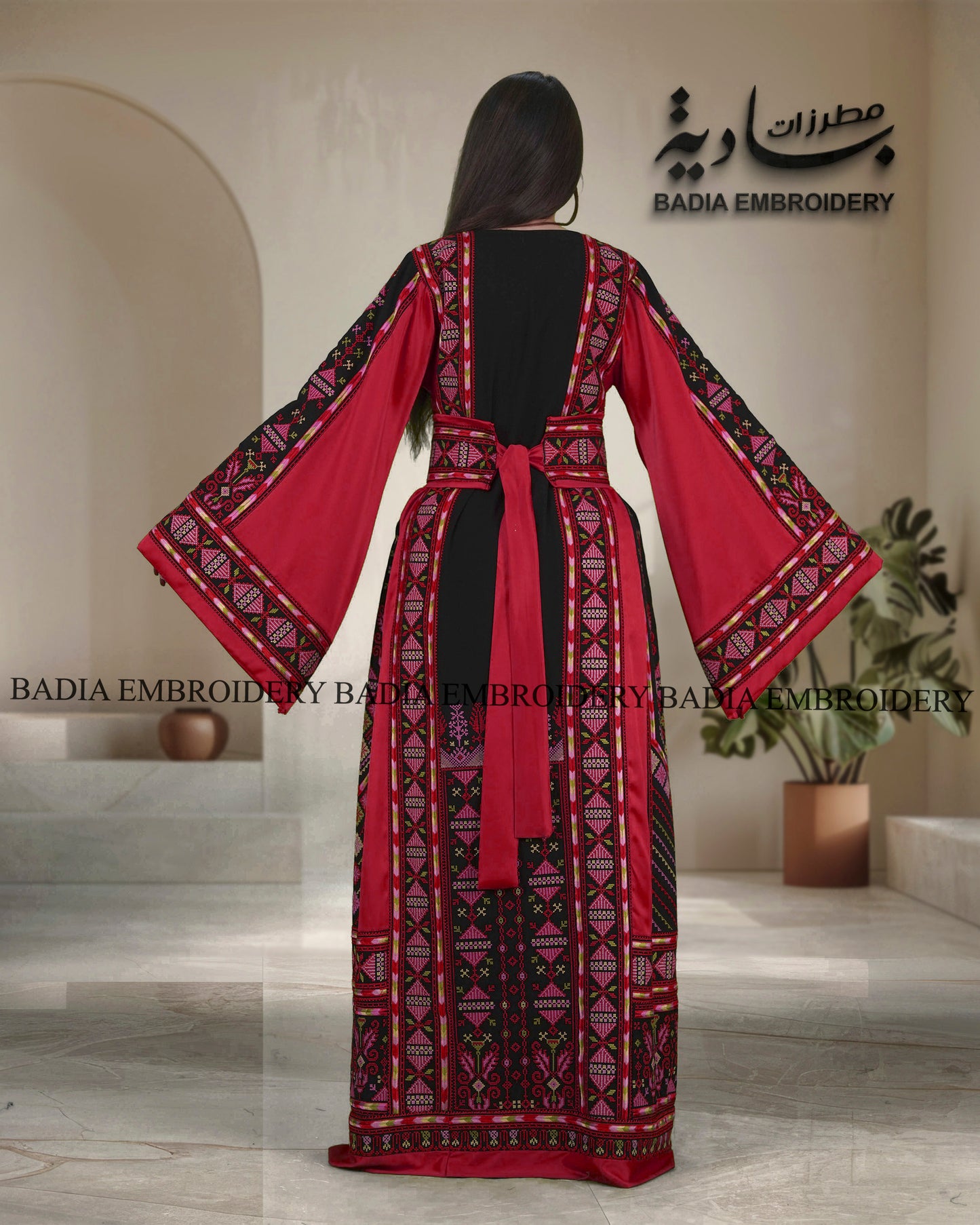 Elegant Thobe With Saya / Satin & Reversible Belt
