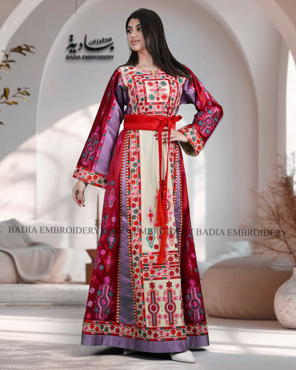 Elegant Thobe With Saya / Satin & Reversible Belt