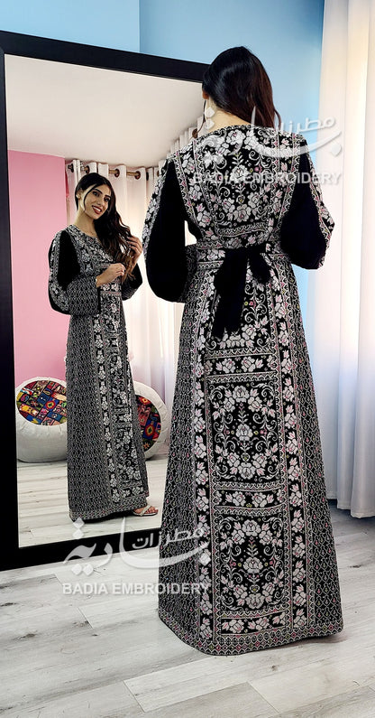 Elegant Black & silver with Colors Thobe