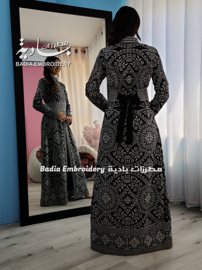 Luxury Sliver Embroidered Kaftan