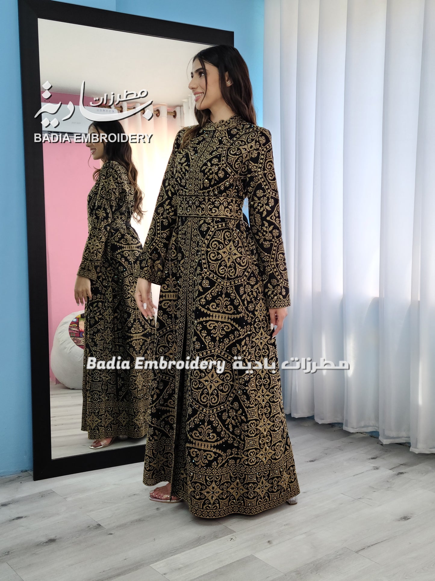 Luxury Gold Embroidered Kaftan