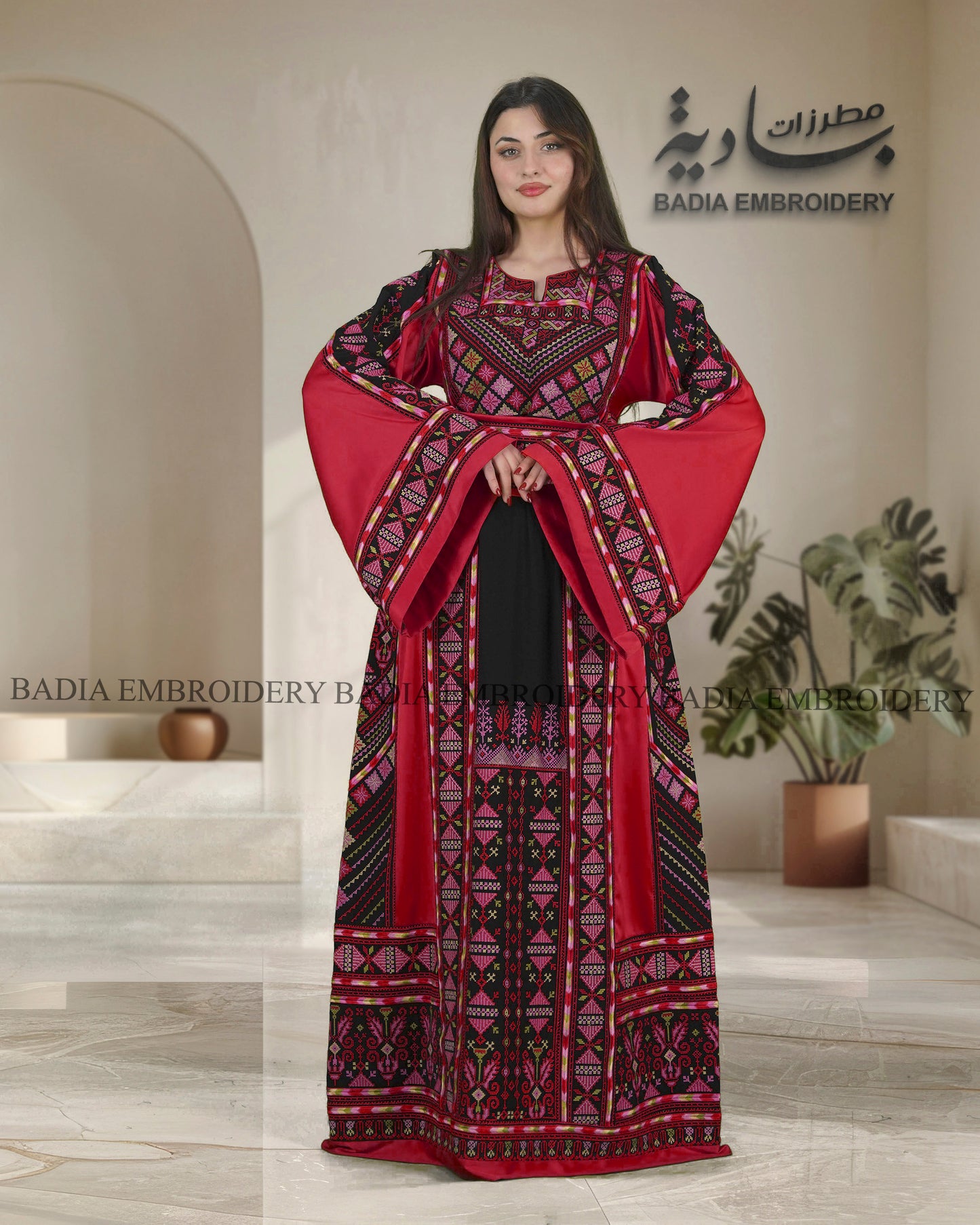 Elegant Thobe With Saya / Satin & Reversible Belt
