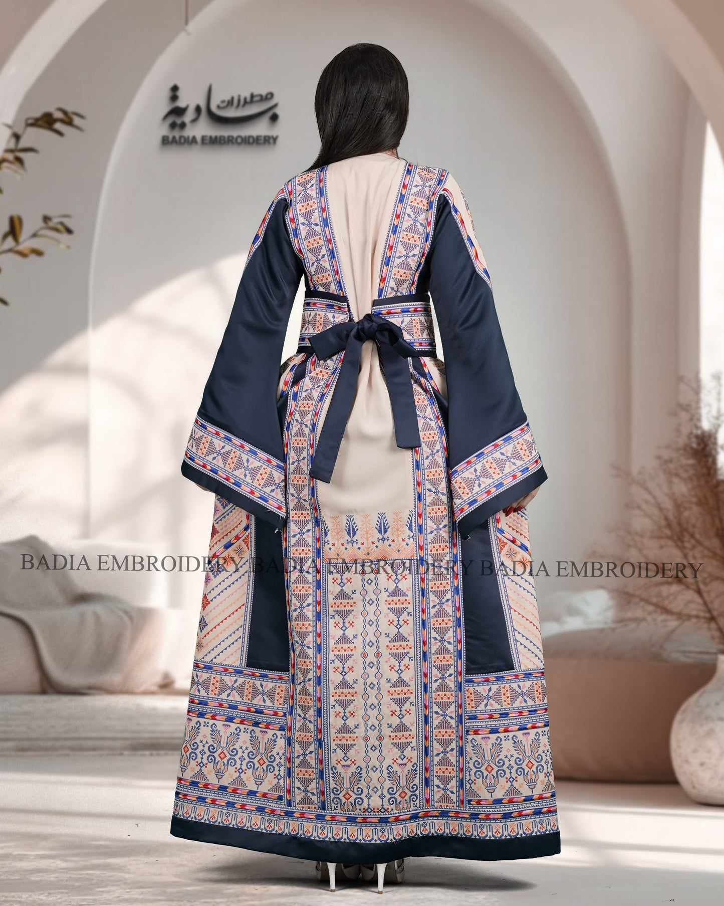 Elegant Thobe With Saya / Satin & Reversible Belt