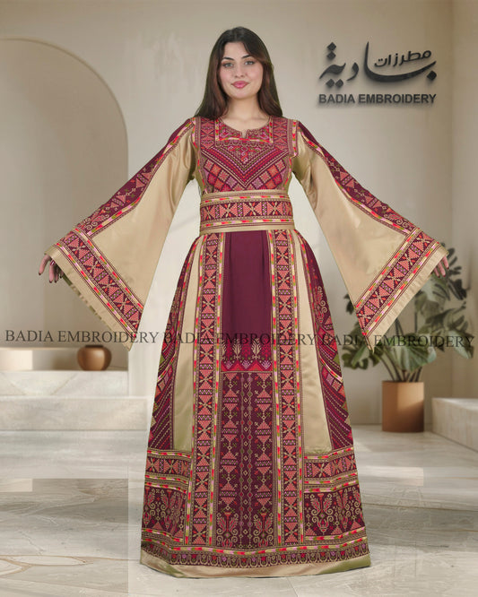 Elegant Thobe With Saya / Satin & Reversible Belt