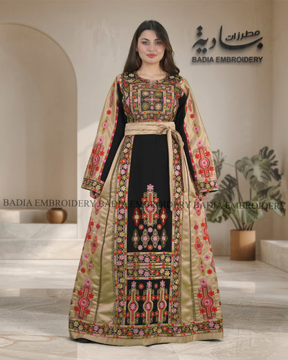 Elegant Thobe With Saya / Satin & Reversible Belt