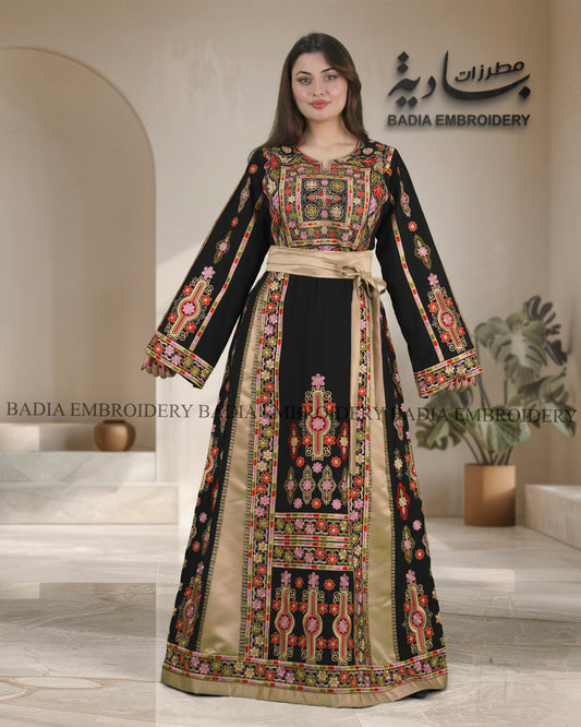 Elegant Thobe With Saya / Satin & Reversible Belt