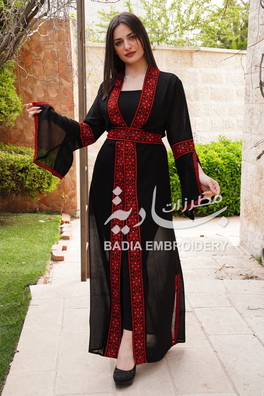 Elegant Embroidered Abaya Dress