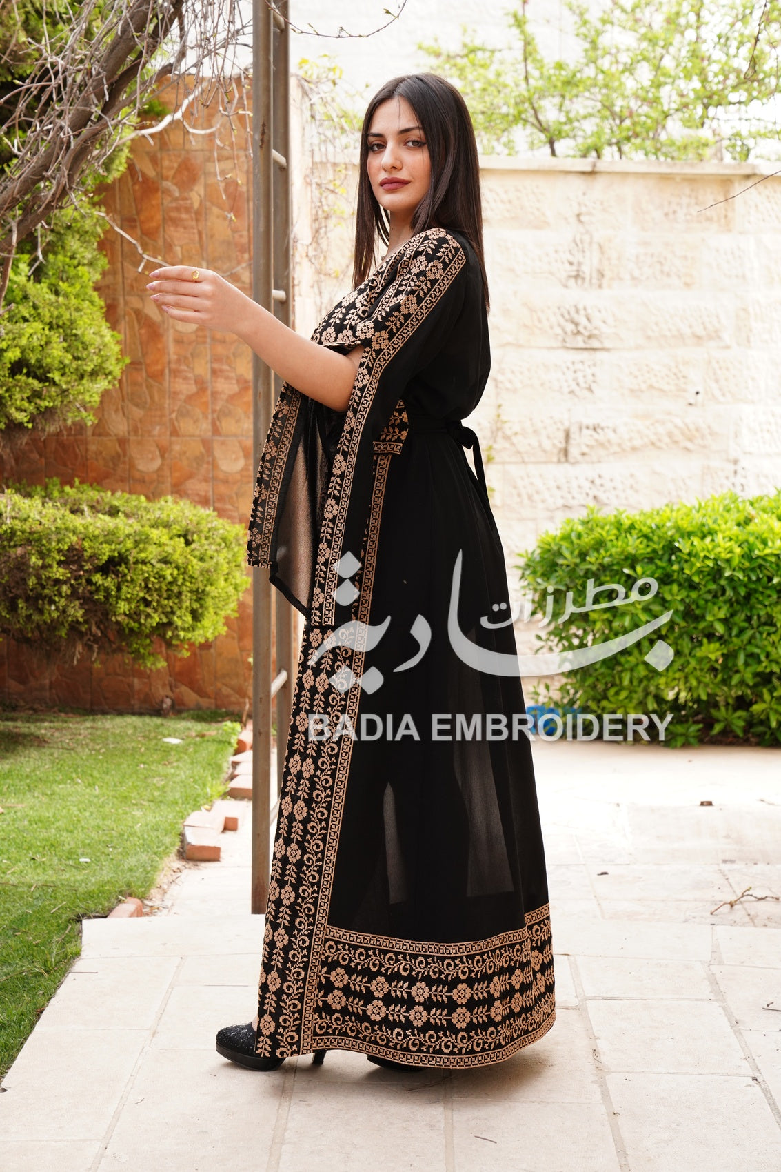 Elegant Embroidered Abaya Dress