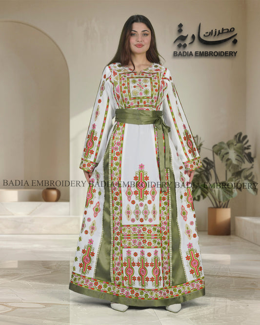 Elegant Thobe With Saya / Satin & Reversible Belt