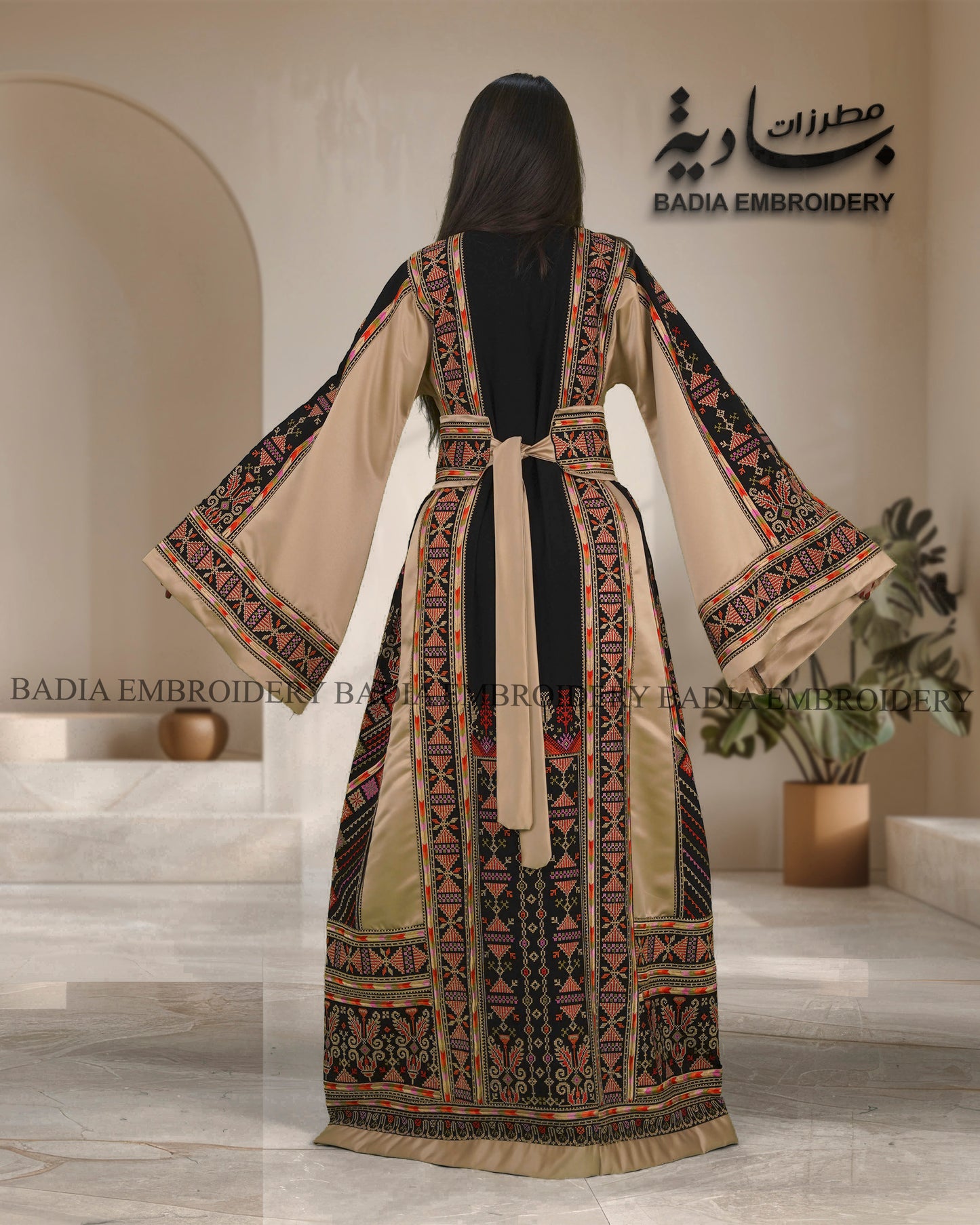 Elegant Thobe With Saya / Satin & Reversible Belt