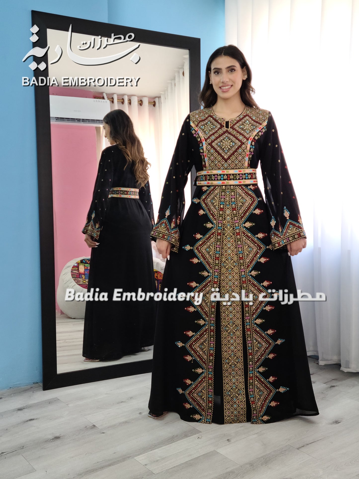 Luxury Gold Embroidered Kaftan