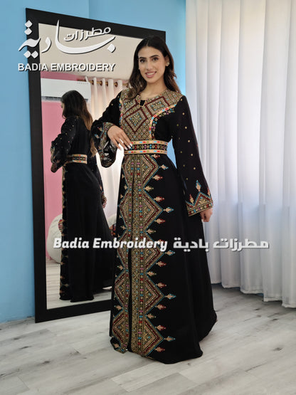 Luxury Gold Embroidered Kaftan