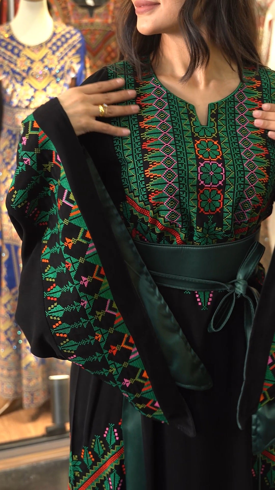 Elegant Dark Green Thobe modified