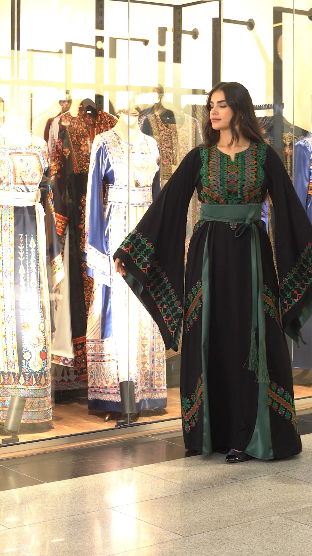 Elegant Dark Green Thobe modified