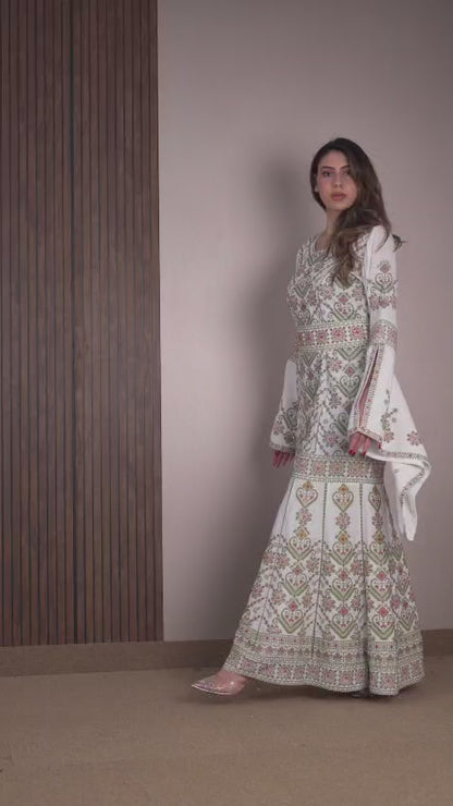 White & Green Mermaid Thobe