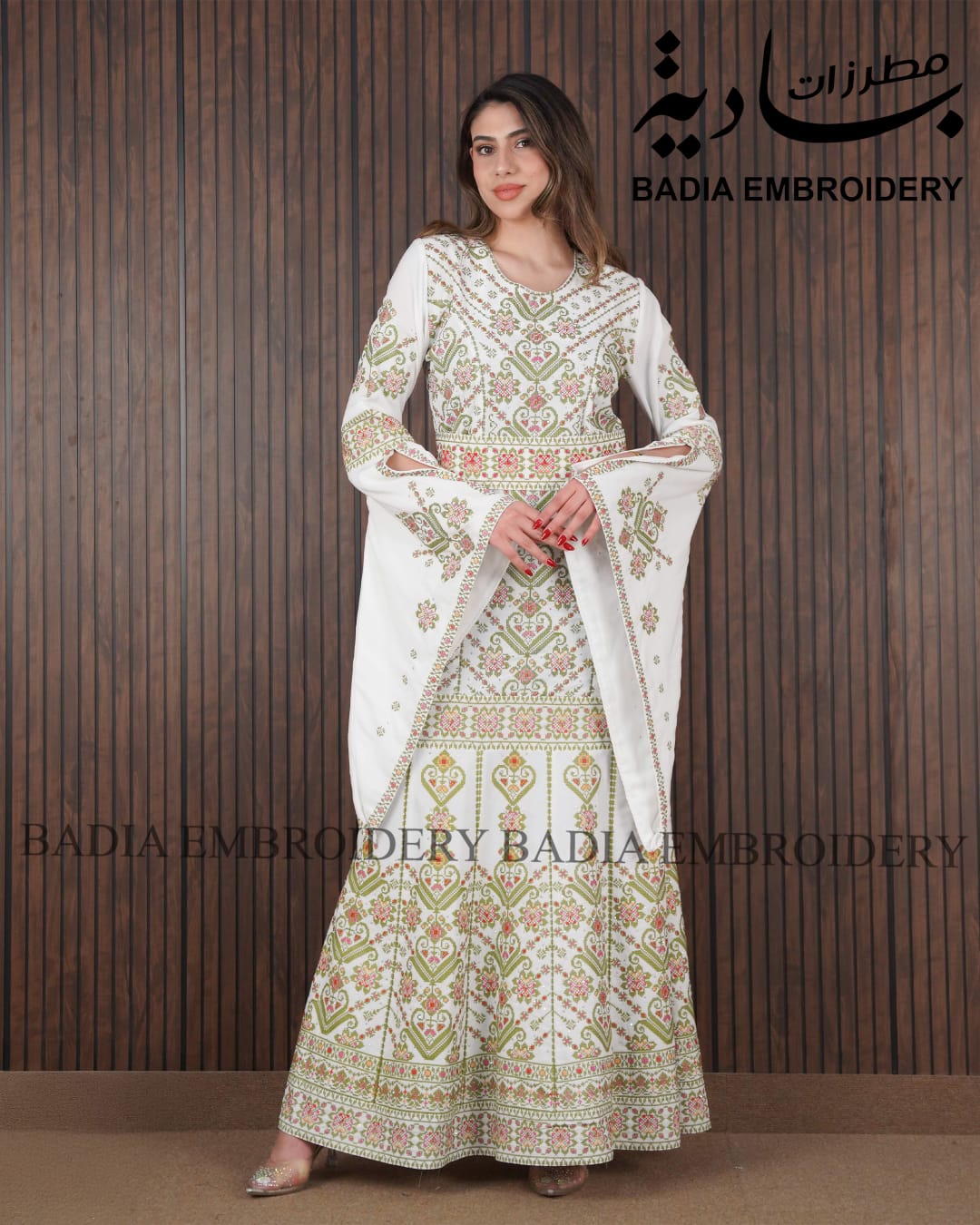 White & Green Mermaid Thobe