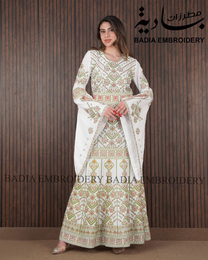 White & Green Mermaid Thobe
